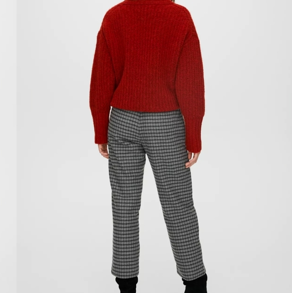 Aritzia Wilfred Tie-Front Wool Pant Check Plaid - Picture 2 of 16